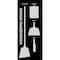 5S Supplies 5S Housekeeping Shadow Board Broom Station Version 13  - Black Board / Gray Shadows  With Broom HSB-V13-BLACK/GRAY-KIT - alternate 1